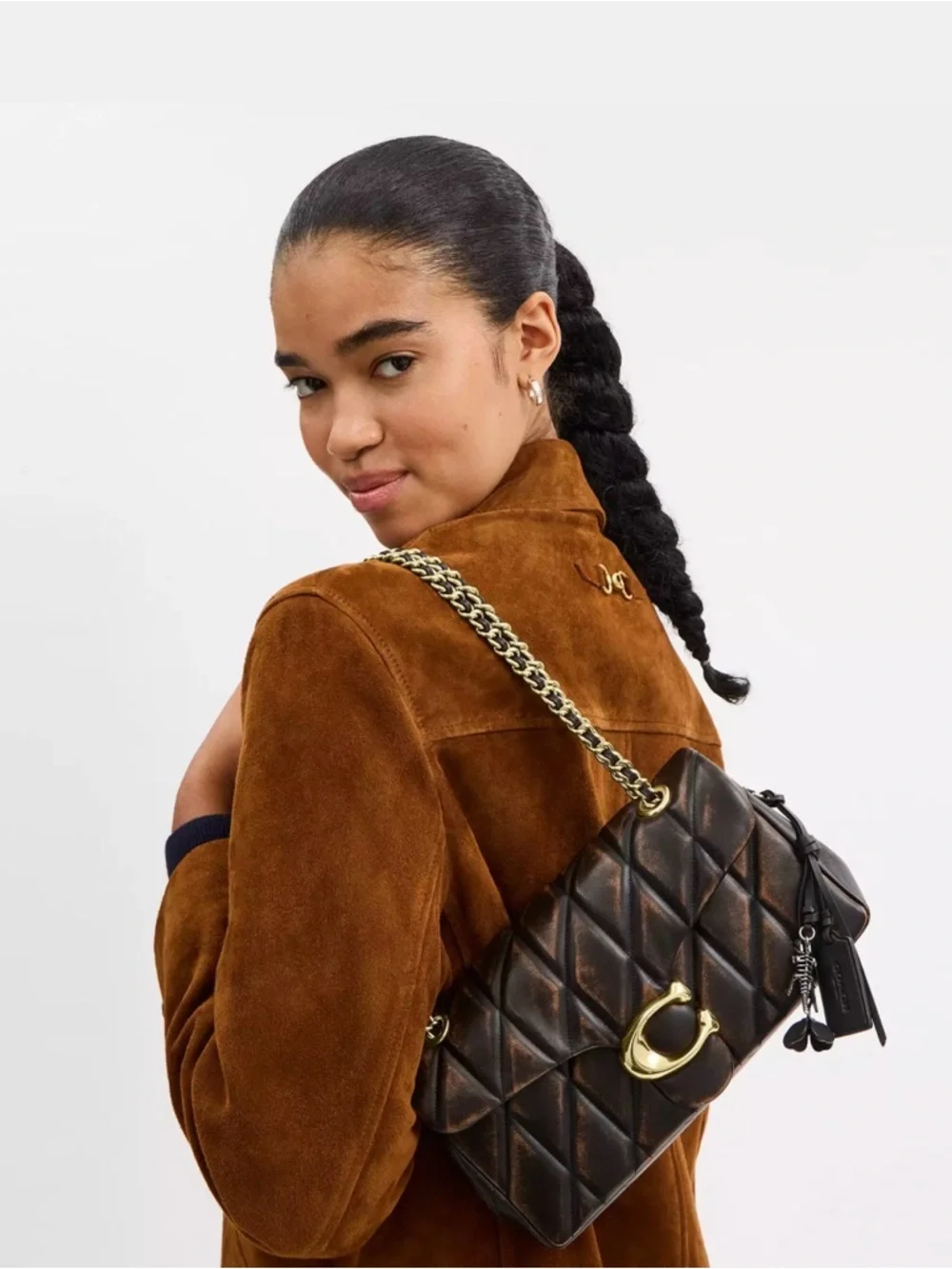 Tabby Shoulder Bag 26 In Loved Leather With Quilting - Picture 6 of 10